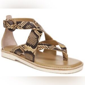NEW VINCE Morris Snake print gladiator cross cross sandals shoes women size 6